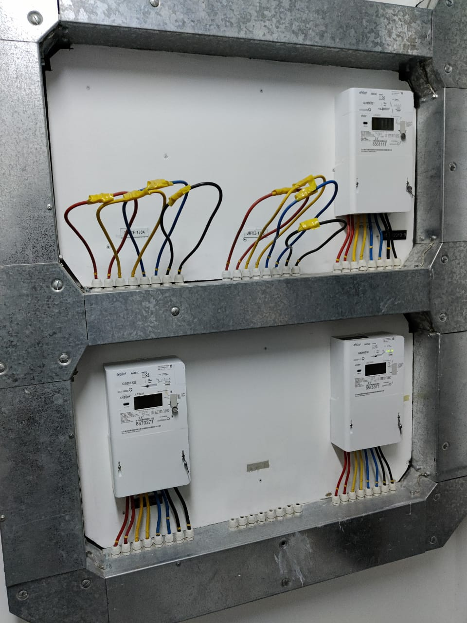 Elster electricity sub-meters installed floor by floor in a Dubai office building